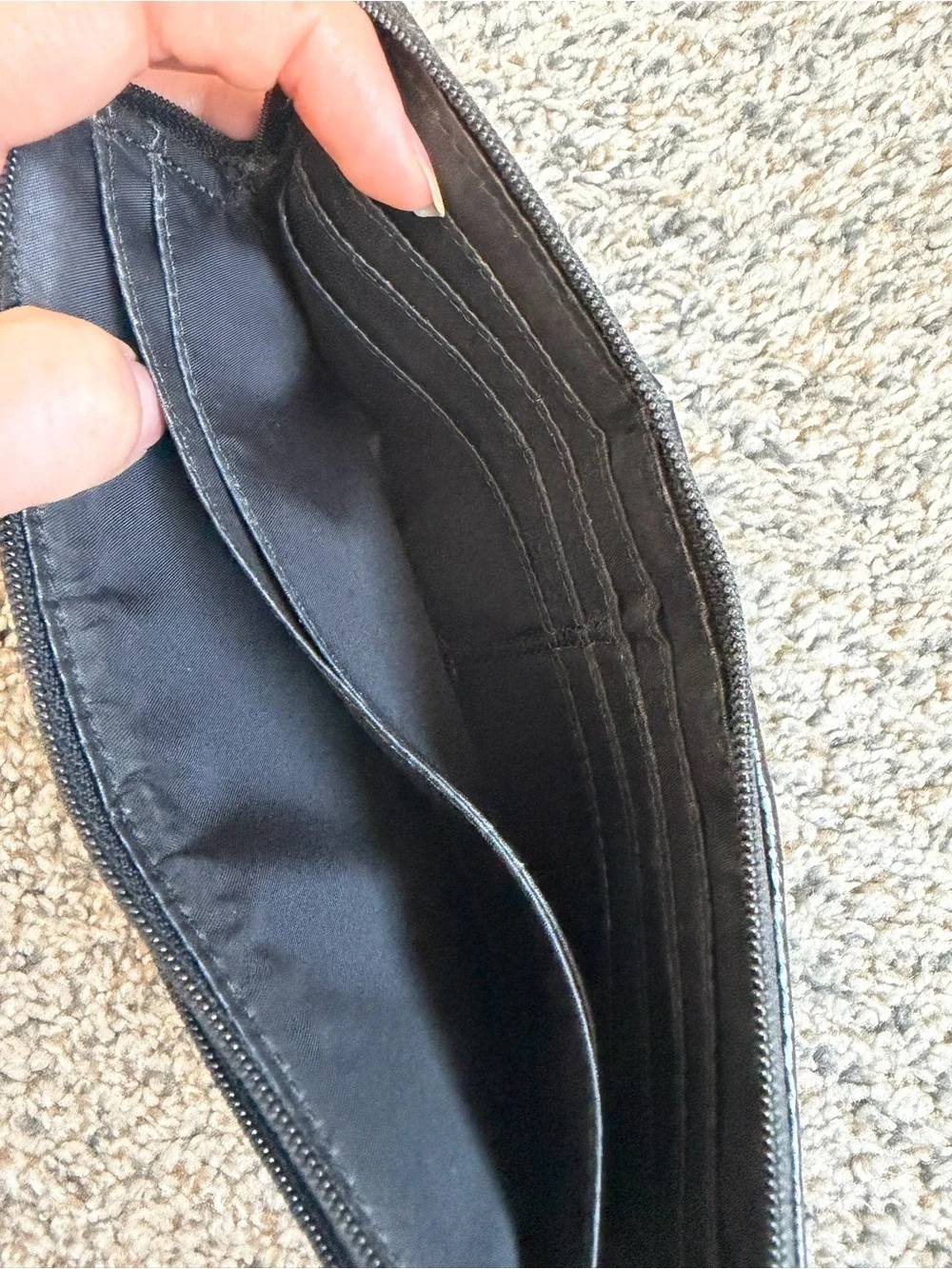 Coach Signature Double Zip Wristlet Clutch Wallet Black